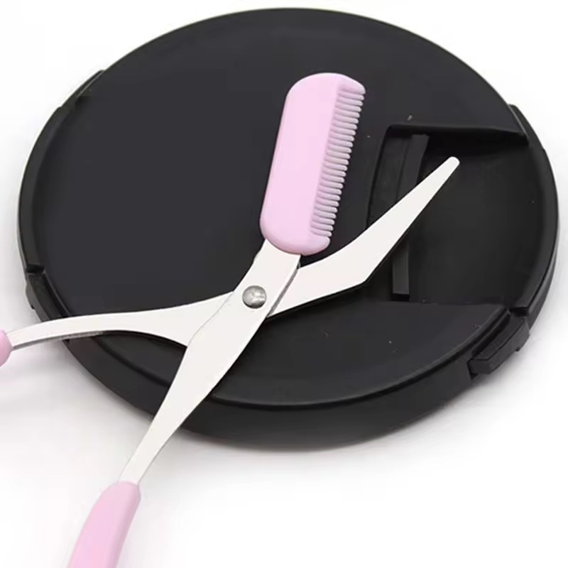 Маникюрные ножницы для бровей с расческой из нержавеющей стали