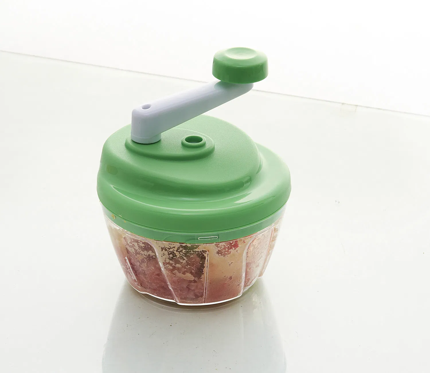 520ml Manual Hand-Powered Crank Vegetable Chopper Mincer Cutter with Clear Container