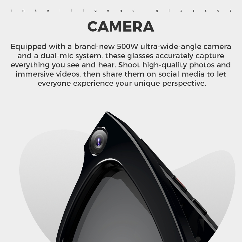 New Arrival Intelligent Wearable 500W Cameras Ar Vr Translation 4K Pixel Video Shooting Smart Ai Glasses for Men Women