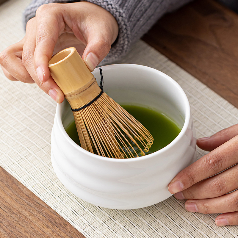 Custom Matcha Tea Set Bamboo Whisk Scoop Ceramic Whisk Holder Matcha Bowl Ceremony Kit for Traditional Japanese Tea Ceremony