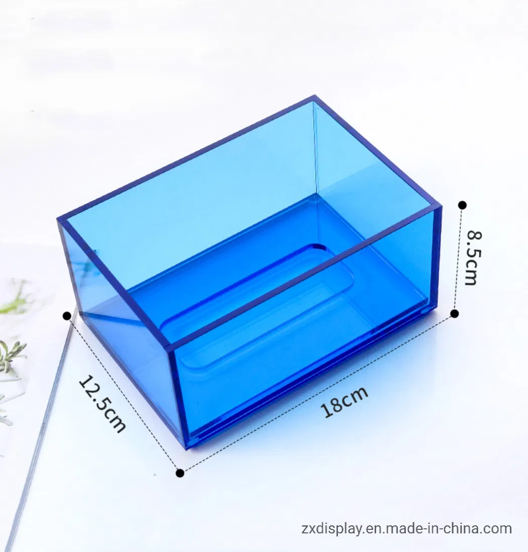 New Design Fashion Colored Acrylic Thick Plastic Tissue Box with Cover
