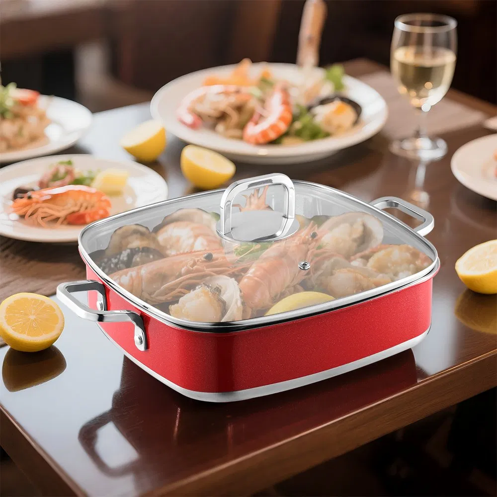 Horeca Square Buffet Display Food Warmer Ceramic 9L Chafing Dish for Home