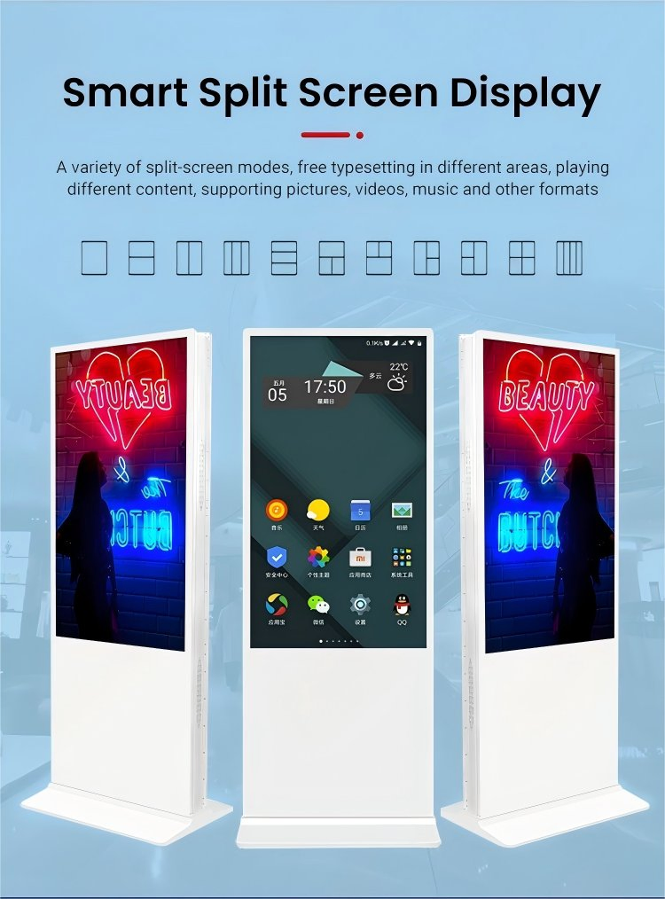 Двусторонний напольный дисплей Digital Signage Totem 43-75 дюймов