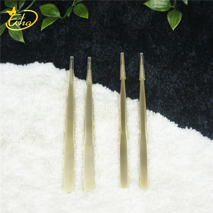 Custom Gold Hair Lash Eyebrow Extension Stainless Steel Tweezers Kit Pointed Surgical Eyelash Tweezer