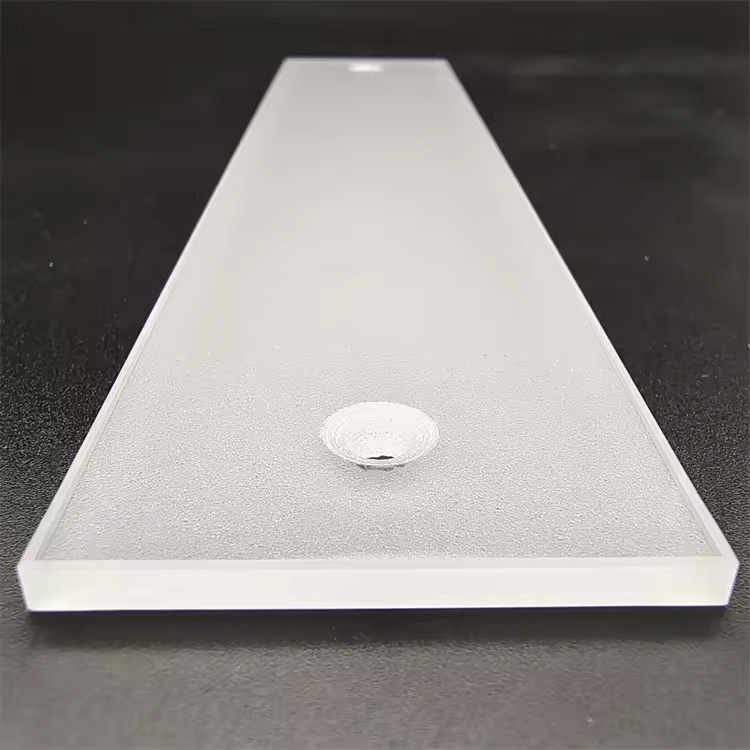 Customized Molded Soda Lime Frosting Tempered Glass with Extra Ultra Clear Black Silk Screen Printing for Lampshade Lighting Cover with Anti-Slip Point