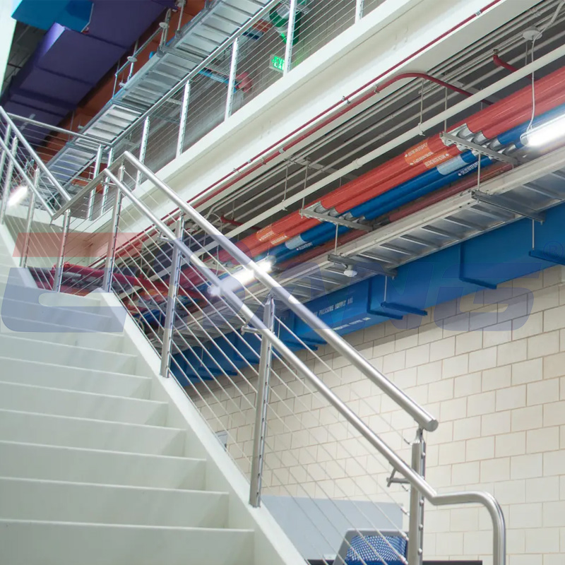 Esang Customized Simple Design Stainless Steel Pipe Balustrade Handrails Stair Railing for School