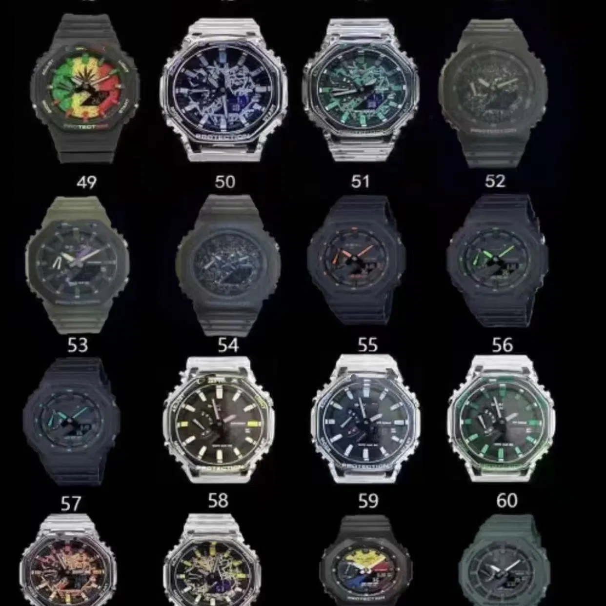 Mans Digital Watch Gift Quality Watches Quartz Custome Wholesale Sports Watch (JY-SI031) Shoc Style Watches Black White Band Double Display Men's Watches