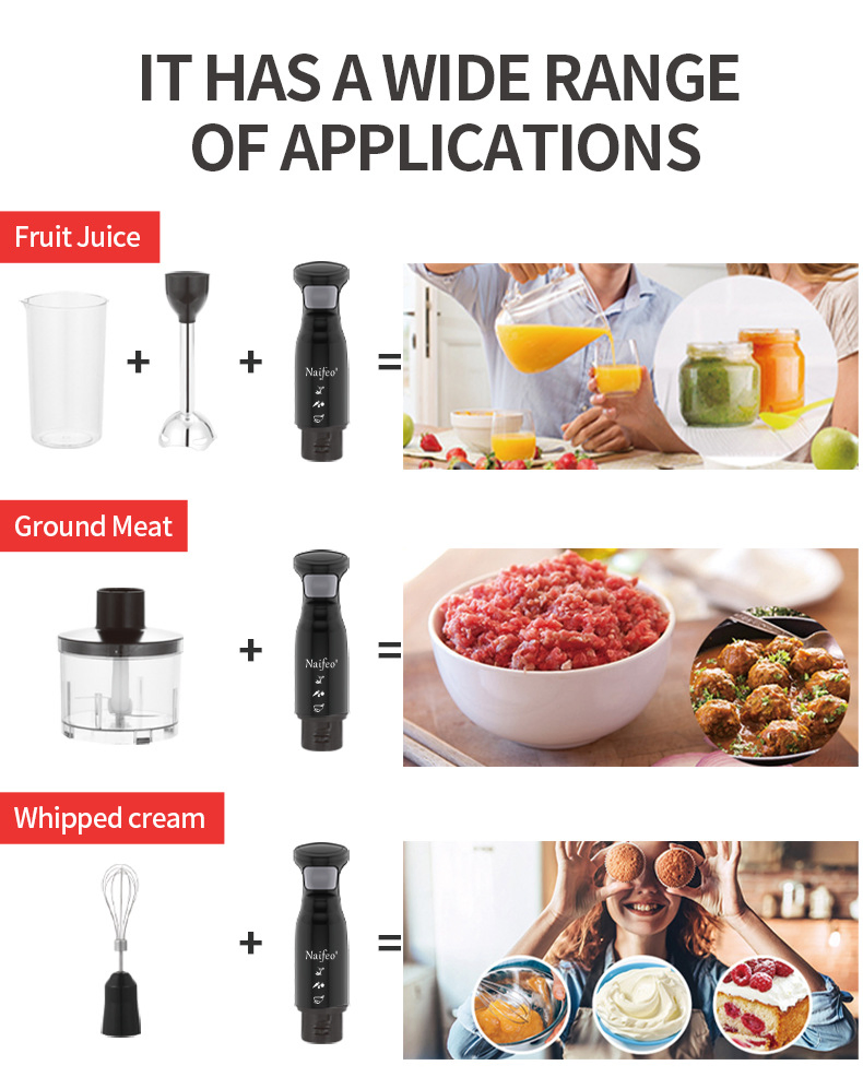 300W Household Electric Handheld Cooking Machine Multifunctional Container Bar Mixer Crusher
