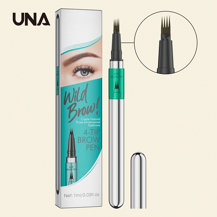 New 4 Fork Waterproof Long Lasting Eyebrow Private Label Custom Liquid Eyebrow Pen