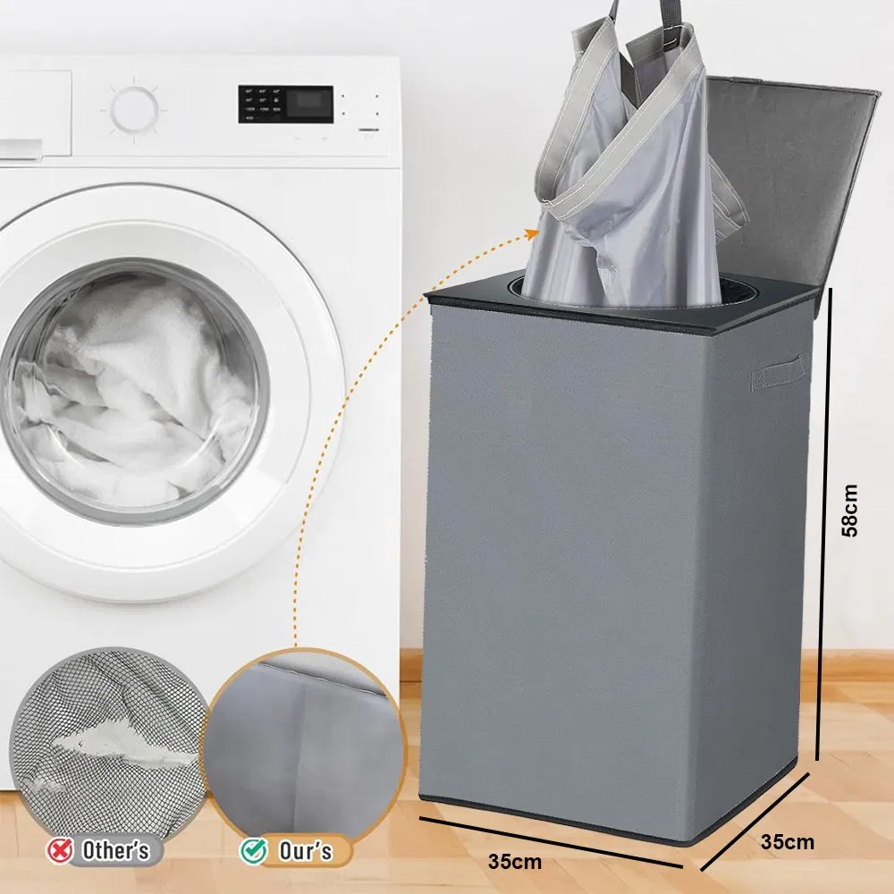 Large Foldable Laundry Basket for Home Use with Detachable Bag and Lids