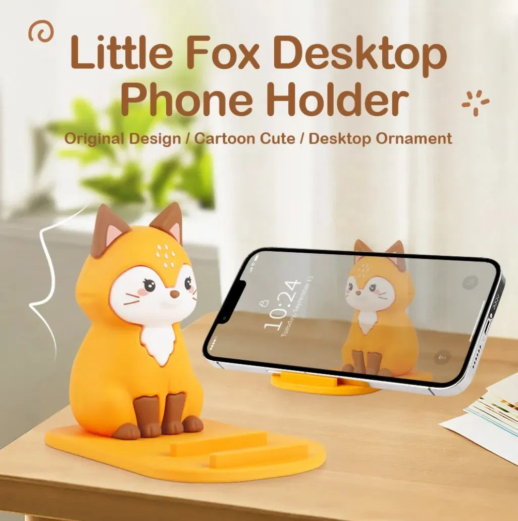 Desk Cartoon Fox Phone Stand Adjustable Cell Phone Animal Phone Holder
