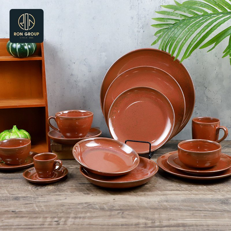 Vintage Wholesale High Quality Porcelain Ceramic Coffee Shop Restaurant Commercial Dinner Cutlery