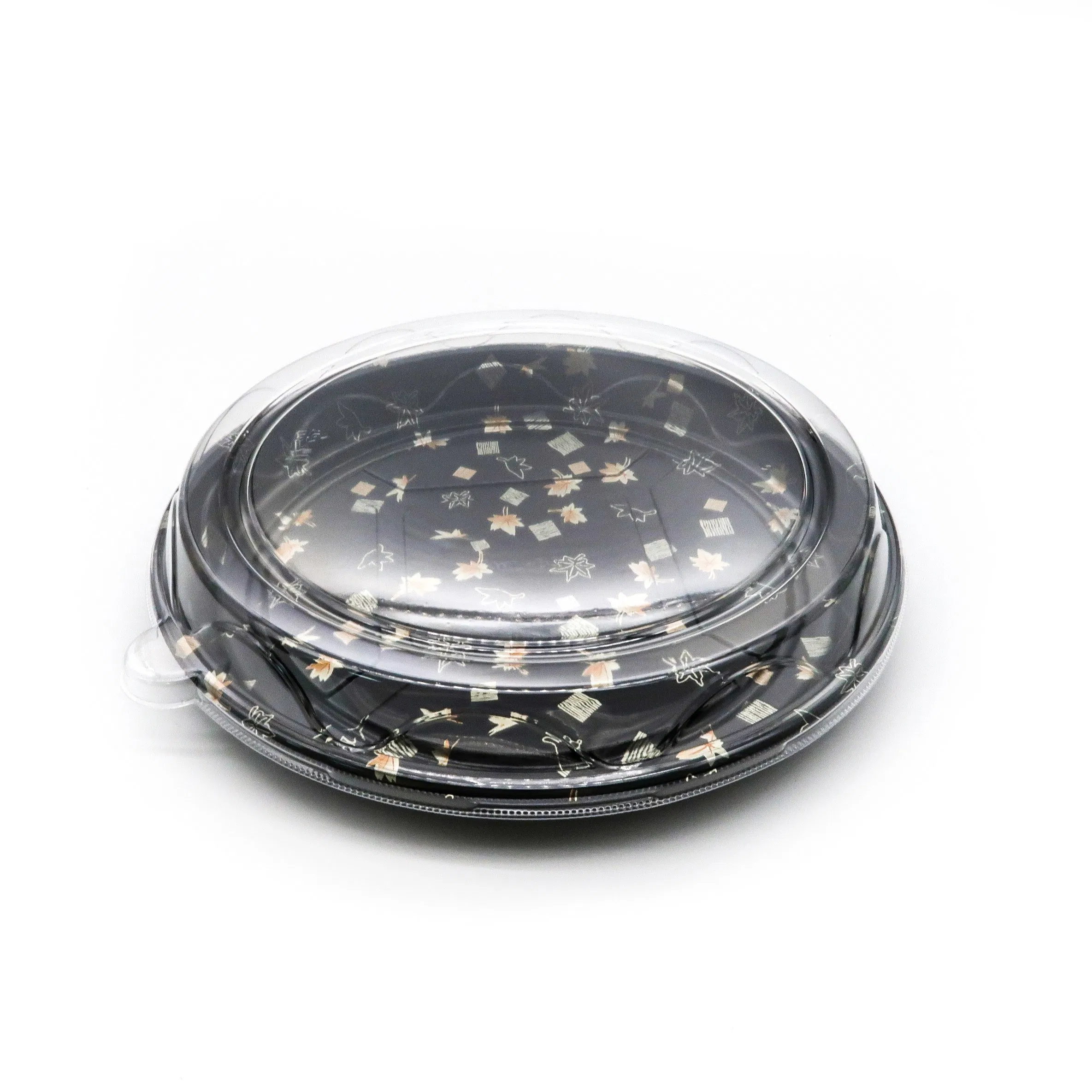 Eco-Friendly Plastic Food Container Reusable Disposable Food Packaging to Go Fruit Salad Food Tray Round Sushi Tray