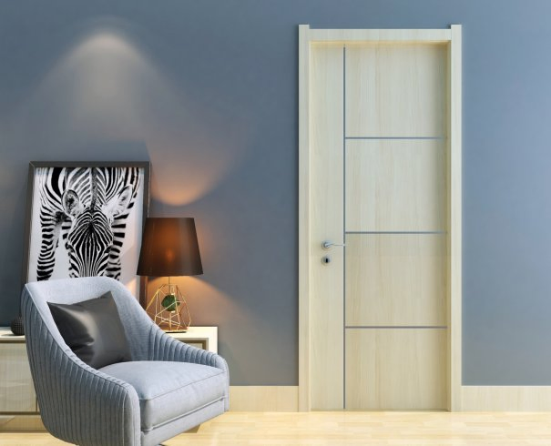 Premium Waterproof WPC Wood-Grain Interior Door Km209 for Modern Homes