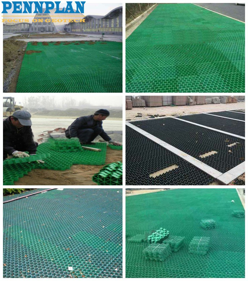 Grass Grid Gravel Grid Lawn Paver Black Green for Paddock Floors Easy Construction Parking Lot