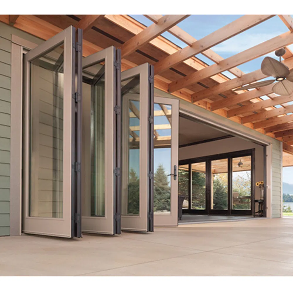 Раздвижные алюминиевые двери-гармошка для террасы