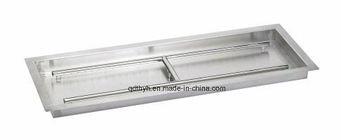 18" X 6" Rectangular Stainless Steel Drop in Fire Pit Pan and Burner
