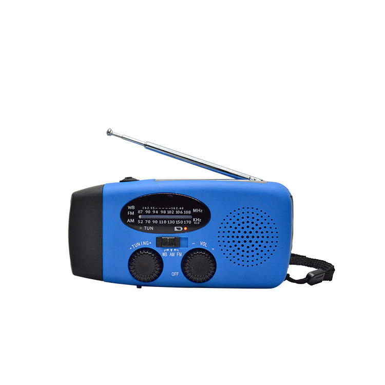 Радио с солнечной панелью и ручной зарядкой, фонарь, 2000mAh