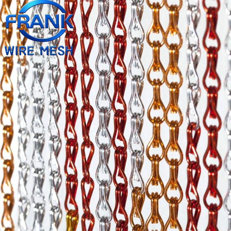 Mirror Treatment Aluminum Double Hook Chain Fly Curtain Mesh for Office Building Atrium Decorative