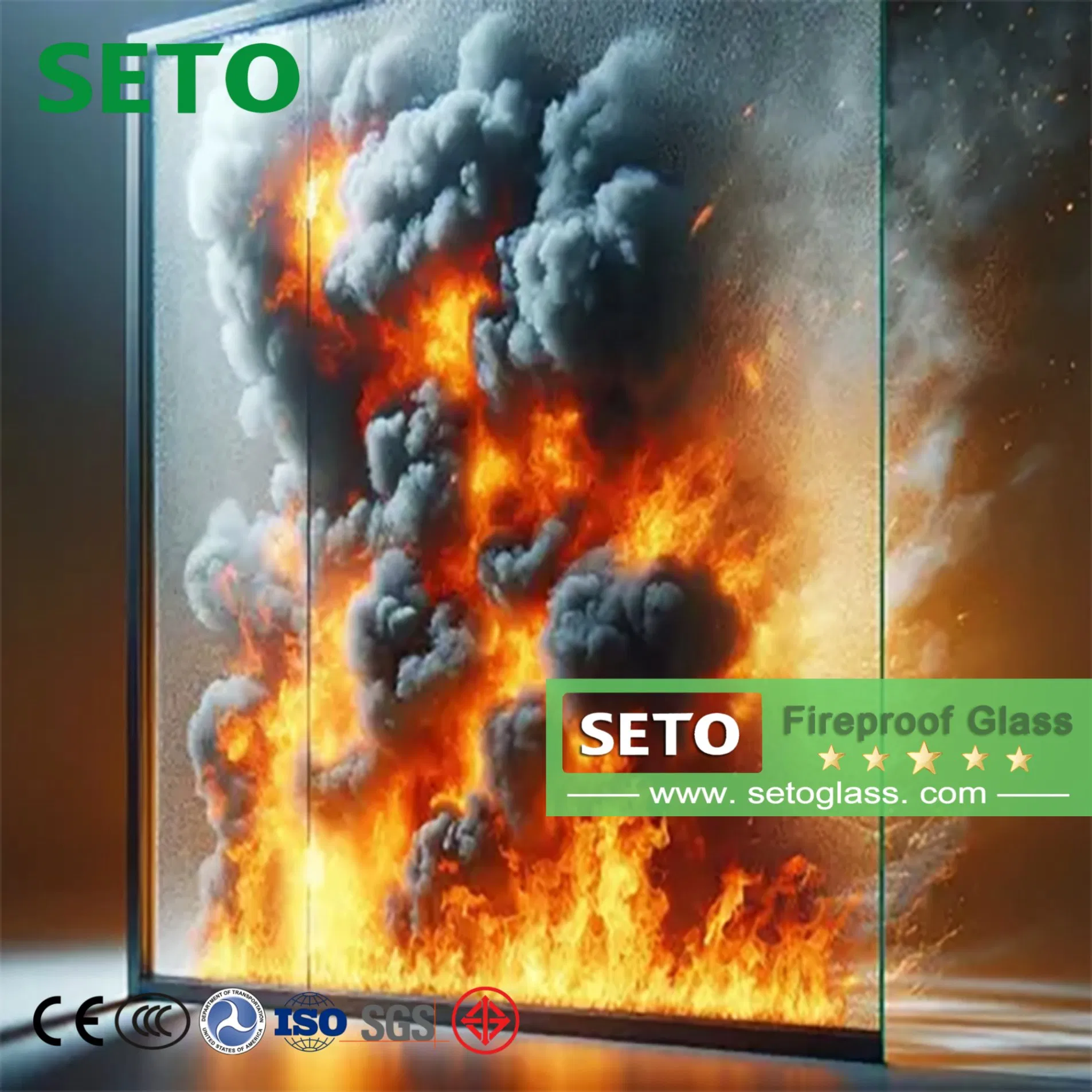 30min 60min 120min 180min Fire-Resistant Fireproof Fire Rated Glass for Partition Wall Window