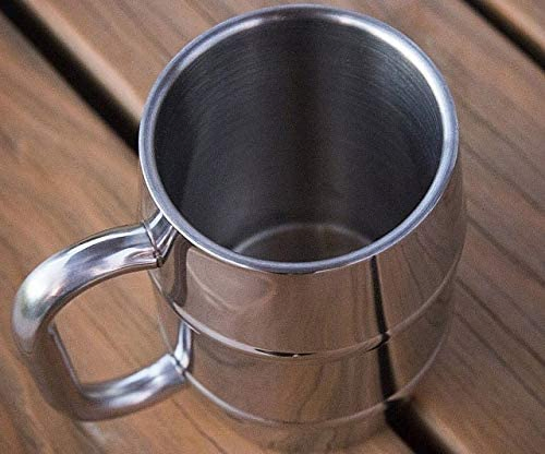 Пивная кружка из нержавеющей стали с крышкой, 15 унций