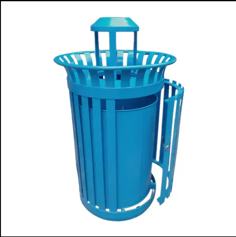 Factory Price American Best-Selling Metal Outdoor Trash Can Wrought Iron Trash Can