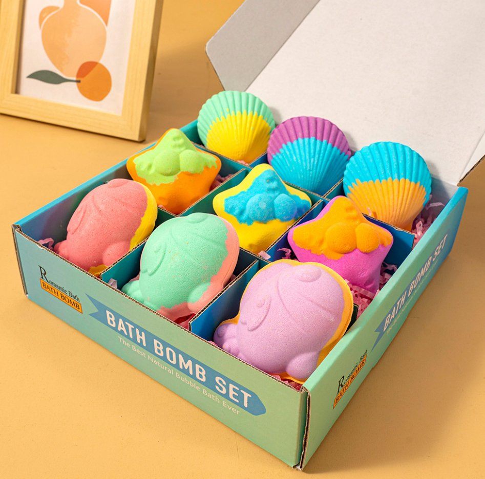 Online Wholesale and Retail Kids Sea Star Shell Fish Shaped Organic Vegan Bath Bombs Set Fizzy Essential Oil Bath Bombs Sea Salt Soap Natural Skincare Bubble