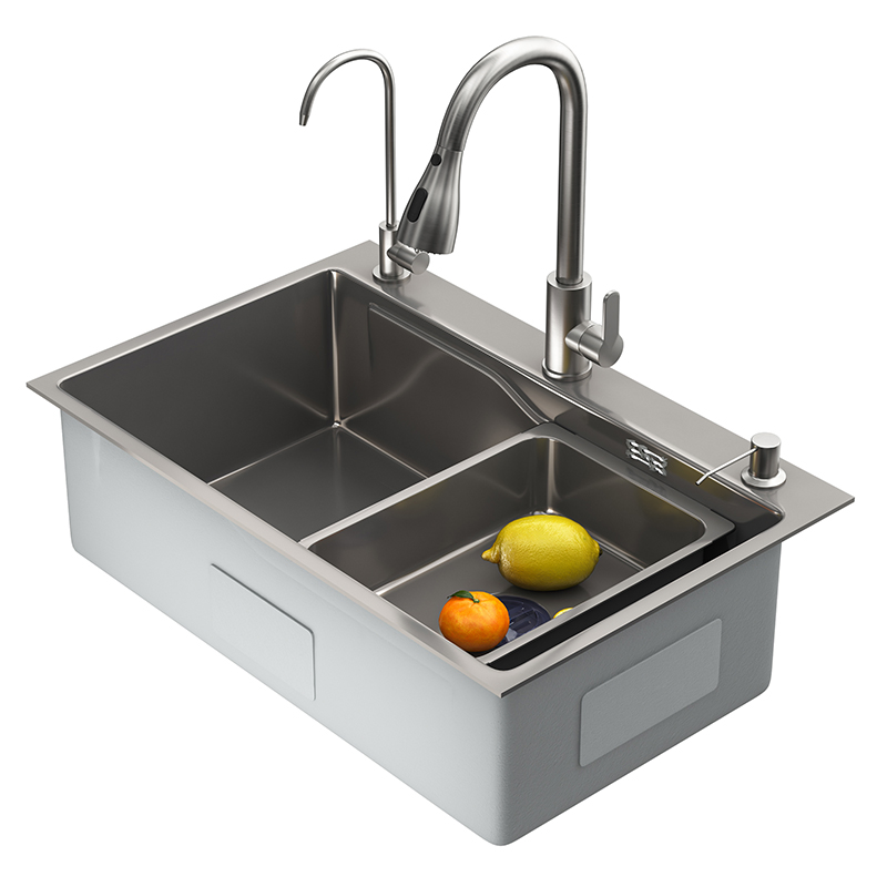 Kitchen Sink 80cm Multi-Functional Stainless Steel Sink Kitchen Counter Mounted