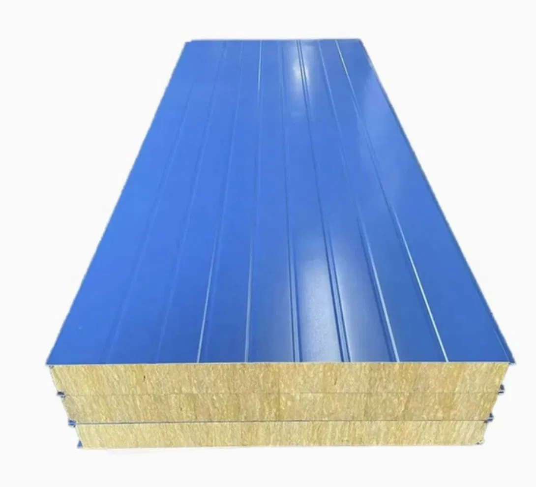 Building Material for Warehouse Good Price Insulated Panels Rock Wool Sandwich Panel