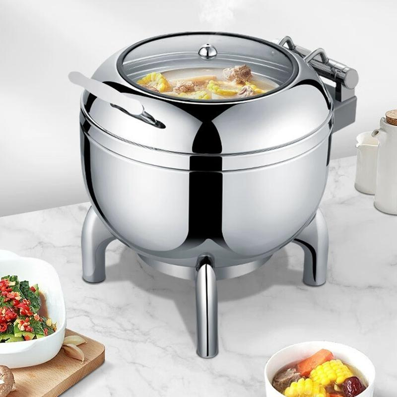 Daosheng Stainless Steel Round Hydraulic Chafing Dish with Glass Window