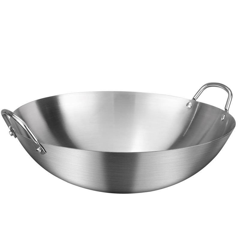 High-Quality Stainless Steel Wok for Restaurants with Two Handles