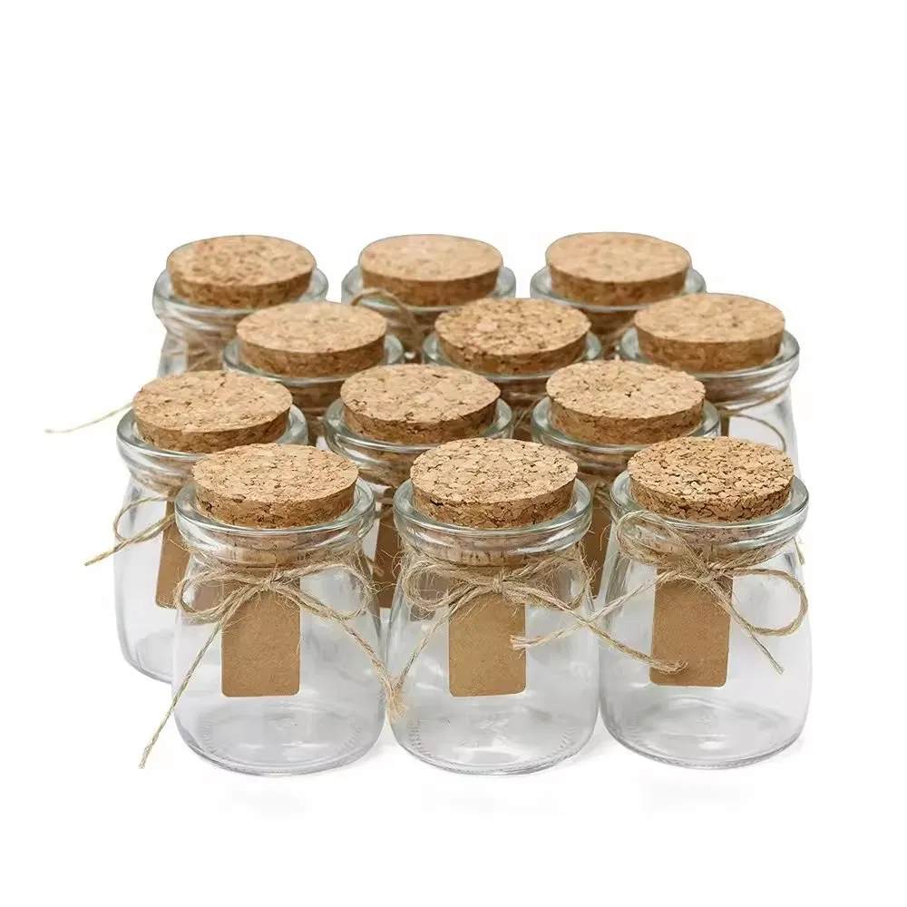 Glass Favor Jars Honey Pot Bottles Vintage Party Favor Glass Spice Bottle with Cork Cap
