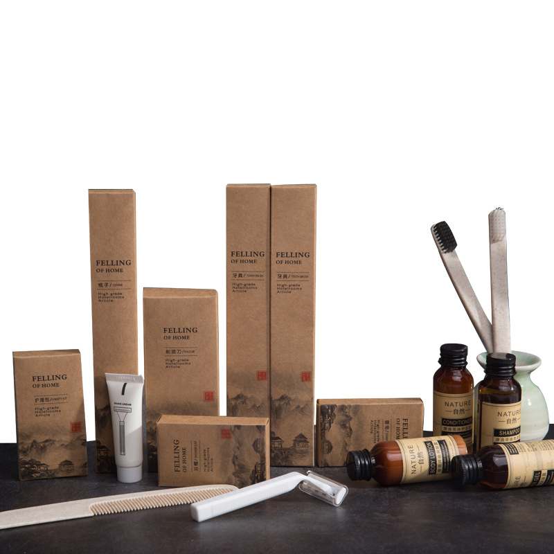 Folded Wheat Straw Comb with Hotel Amenities for Guest Room Using