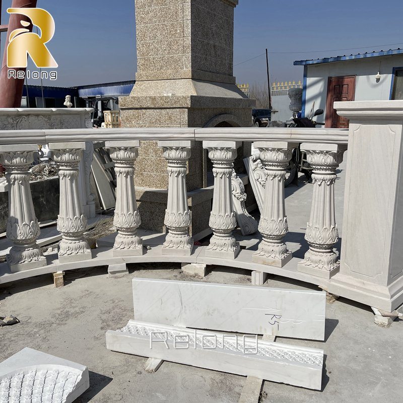 Customized Hand-Carved Outdoor High Quality Marble Stone Railing