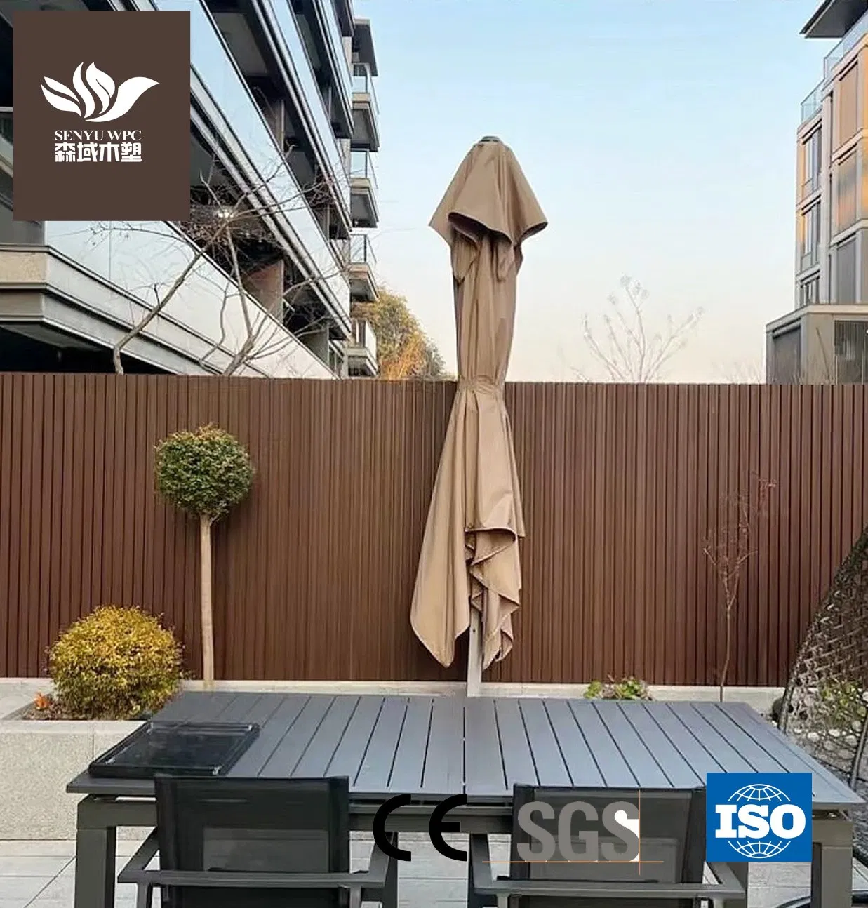 219mm*26mm Outdoor Co-Extrusion WPC Wall Panel Cladding