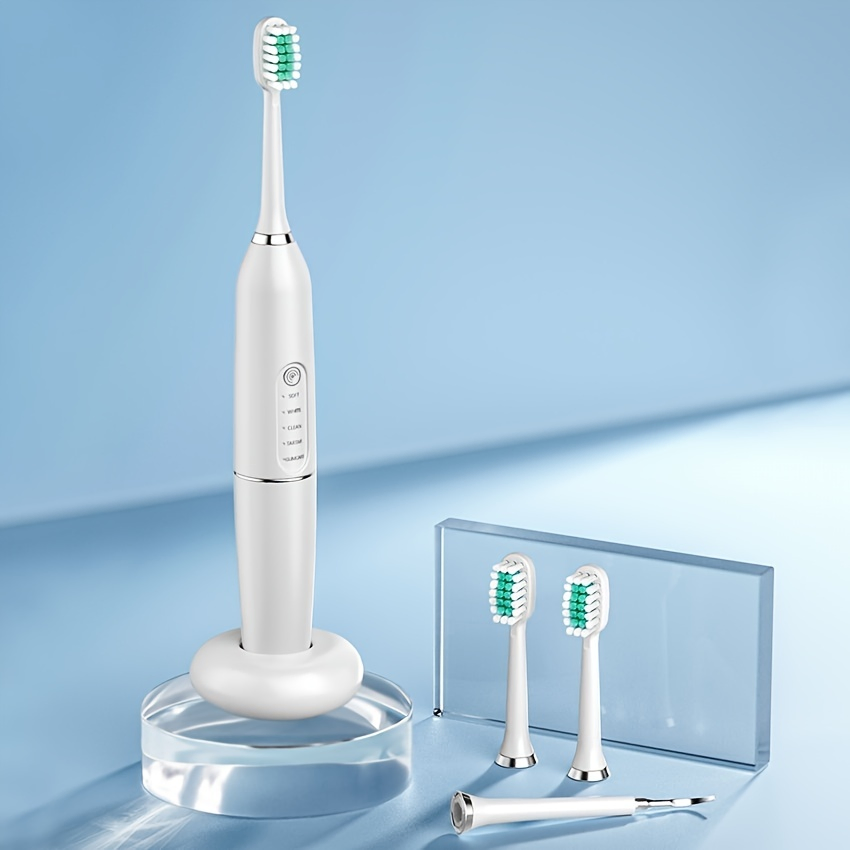 Electric Toothbrush with Ultrasonic Dental Scaler Silicone Waterproof