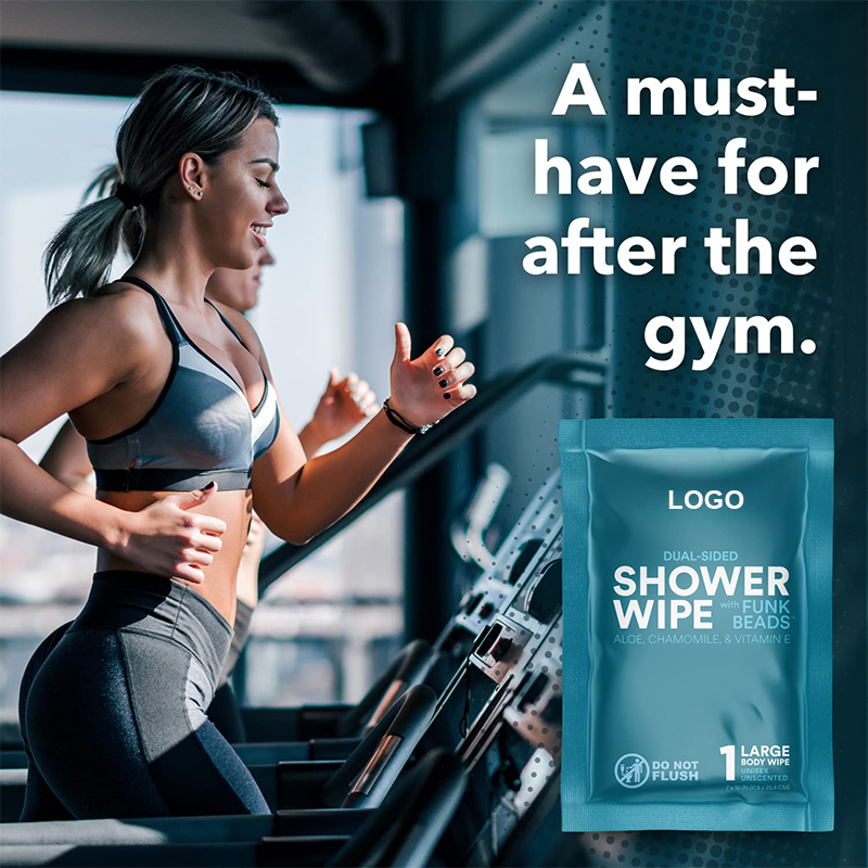 Private Label Customized 1PCS Individual Package Body Cleaning Wet Wipes Adult Outdoor Disposable No Rinse Bath Wipes Personal Hygiene Wipes