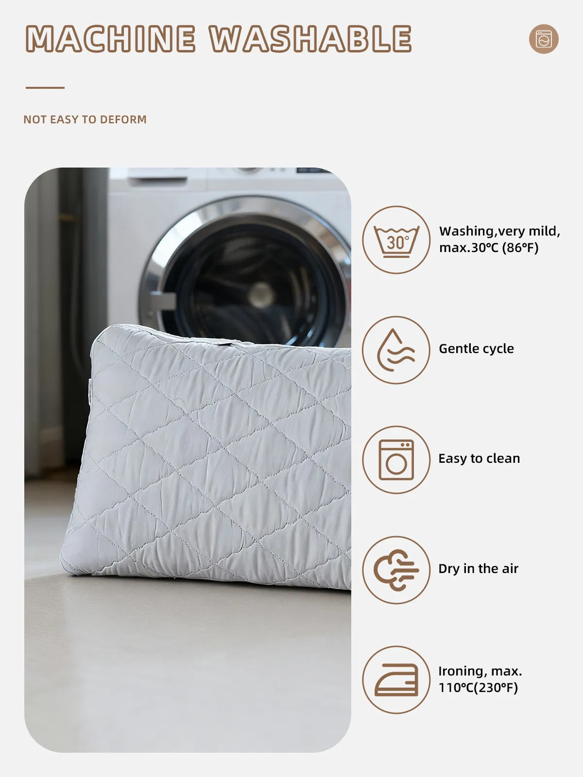 Custom Brushed Waterproof Bedding Pillow Cover Soft Pillow Case