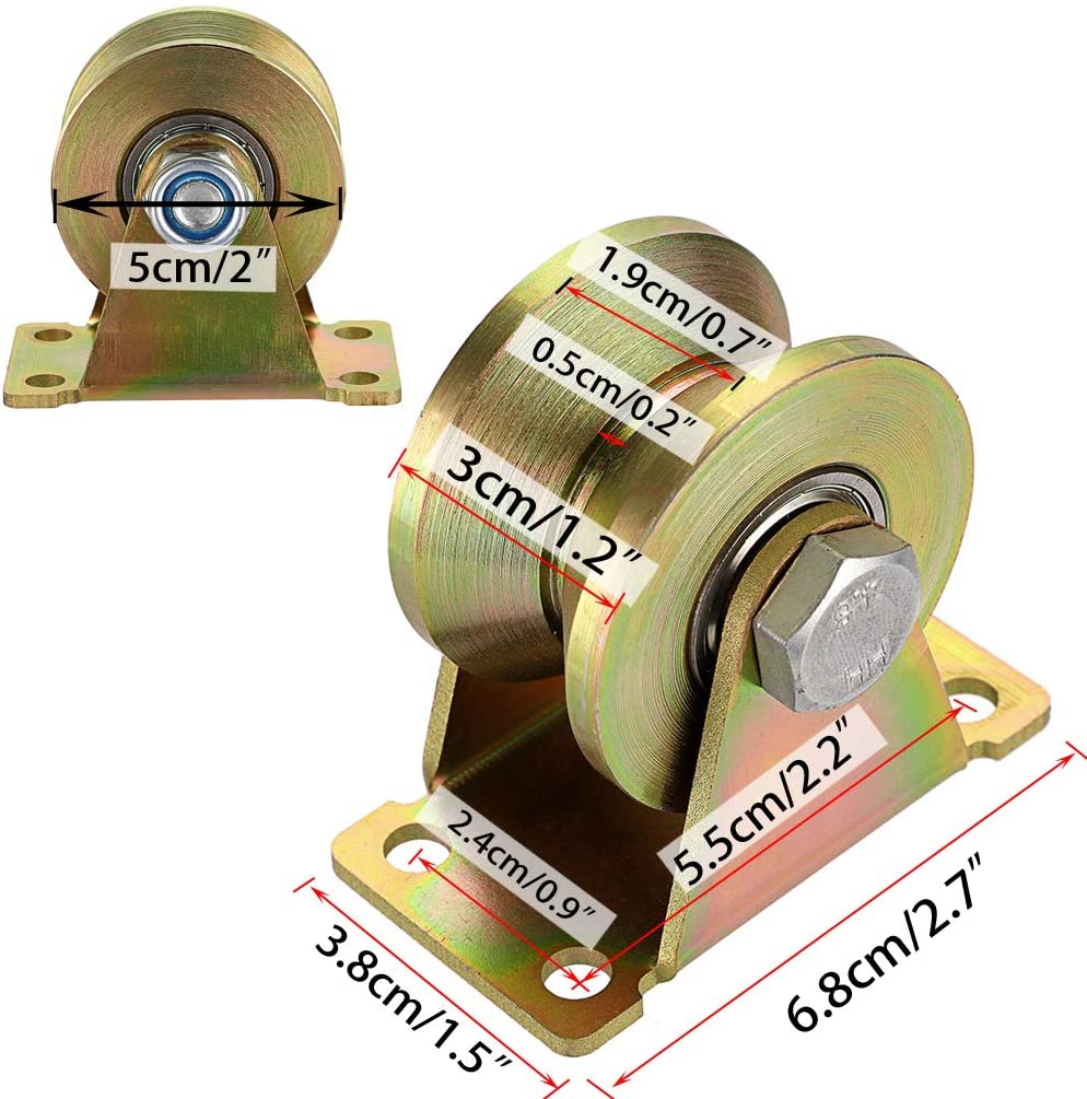 660 Lbs Heavy Duty Rigid Casters Sliding Gate Roller Wheels Bearing