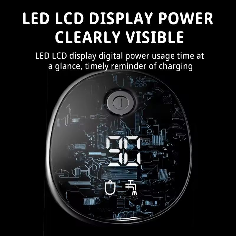 Portable Pocket Beard Bald Head Travel Rotary Razor Head LED Display Waterproof Rechargeable Electric Shaver