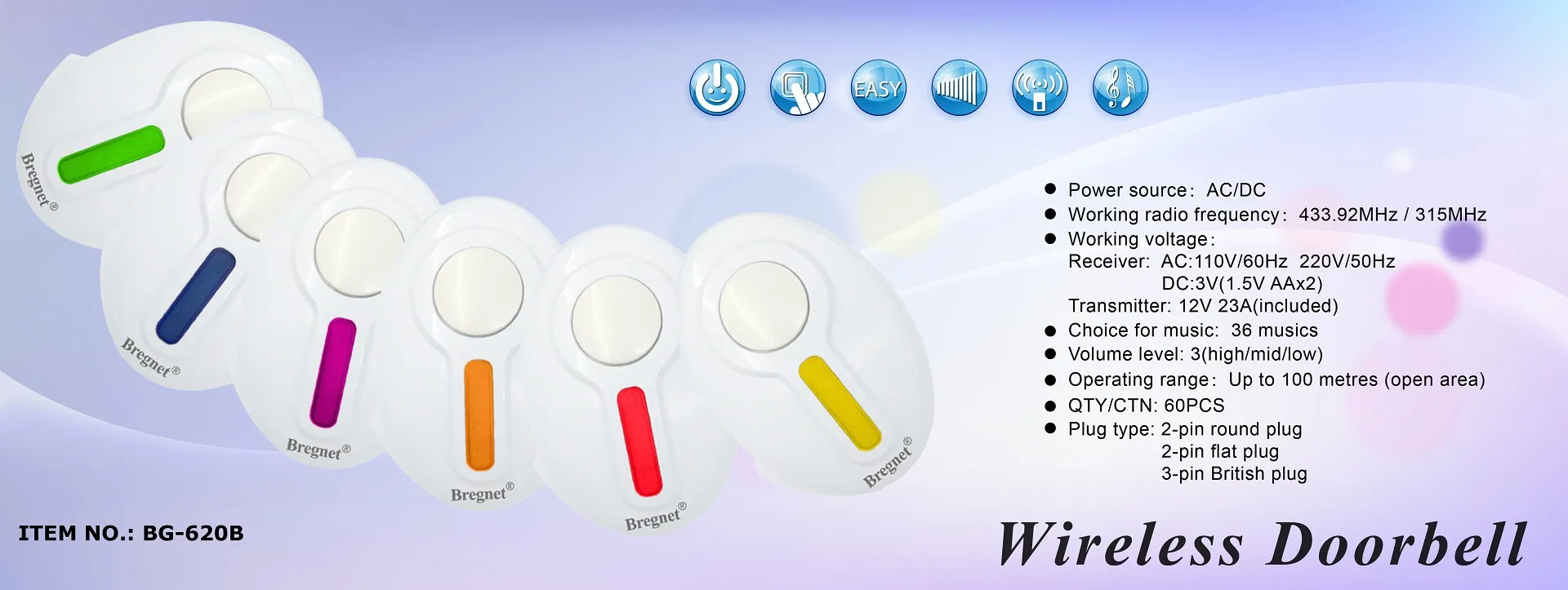 Digital Remote Control Wireless Doorbell Chime 516b