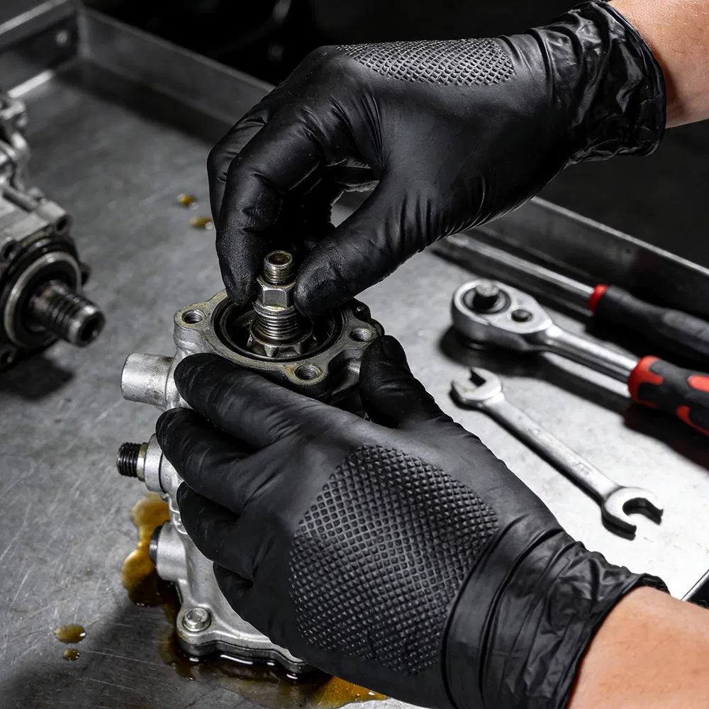 Industrial Blue Nitrile Gloves - Latex-Free Powder-Free Puncture-Resistant Gloves