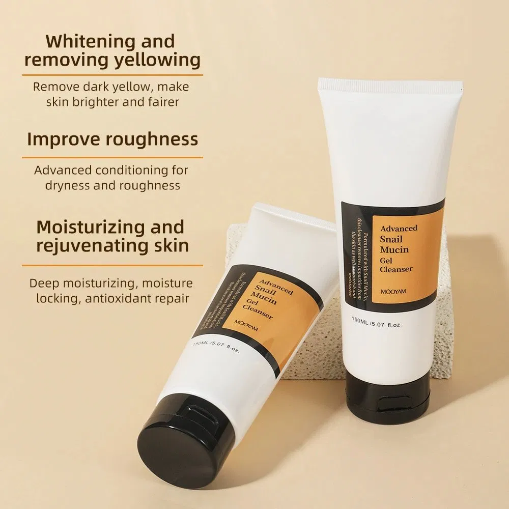 Snail Mucin Gel Cleanser Korean Skincare Face Wash Vitamin C Organic Hydrating Smoothing Facial Cleanser