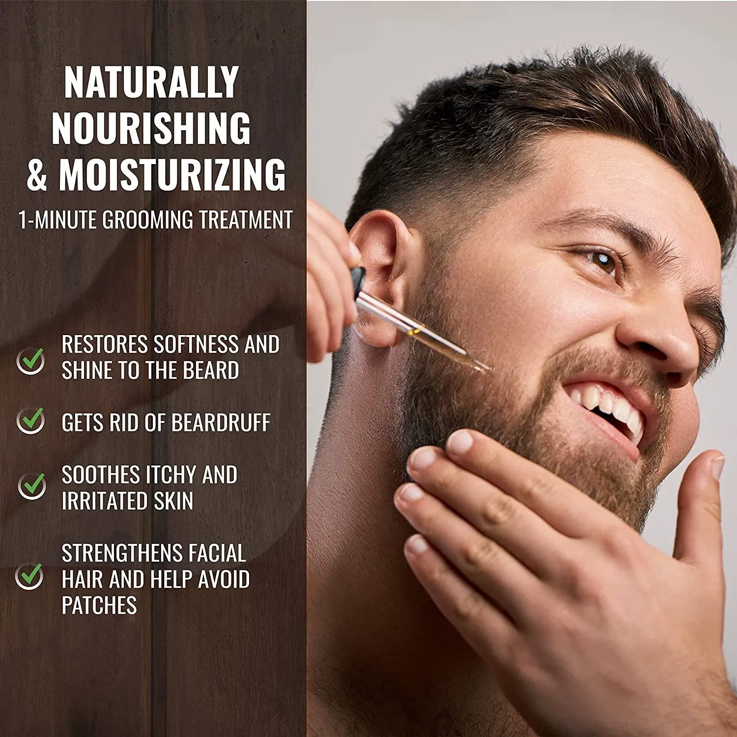 Smooths Repairs Damaged Hair Follicles Growth Promote Mens Beard Oil