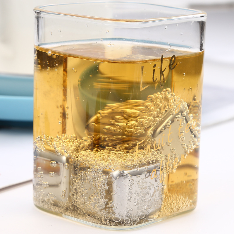 Stainless Steel Ice Cubes for Whiskey Reusable Metal Chilling Whiskey Stone