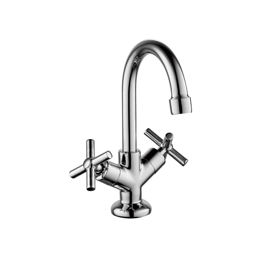 New Zinc Dual Handle Faucet Bathroom Hot and Cold 2 Handles Faucet
