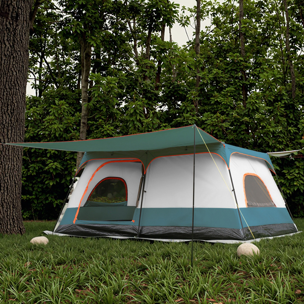 Палатка туристическая 2-комнатная водонепроницаемая оксфорд семейная с тамбуром