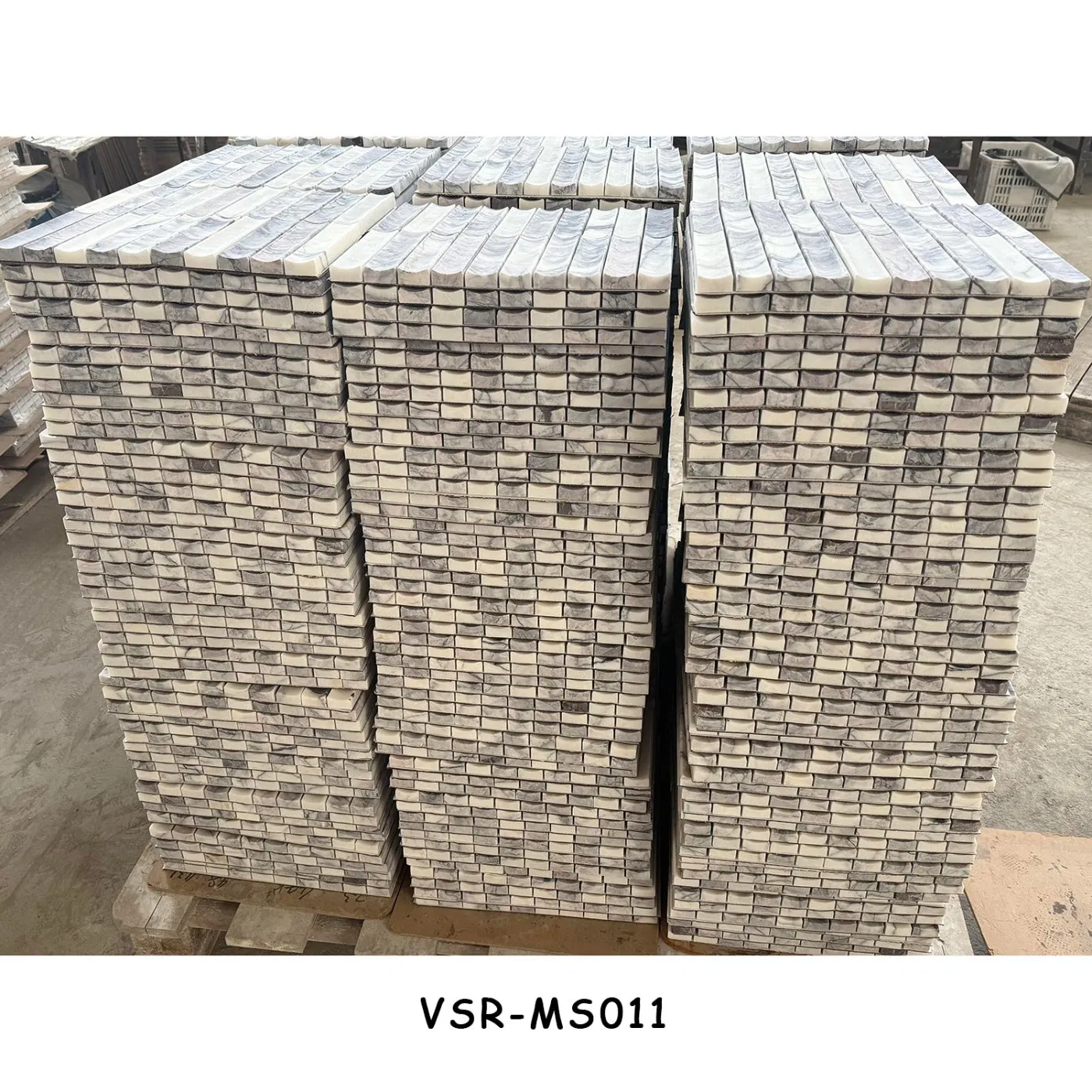 Мозаика из натурального мрамора, длинная полоса, 30x30 мм