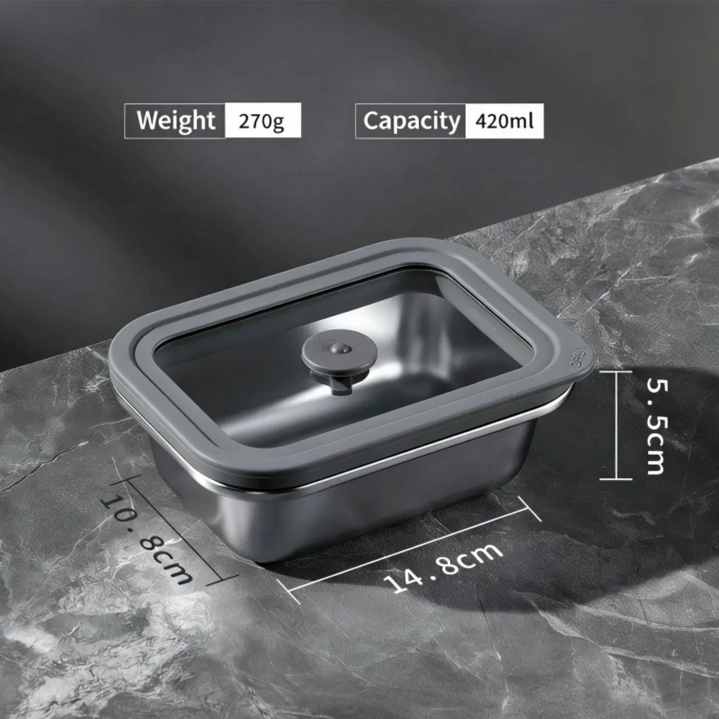 Corrosion Resistant Seamless Inner Liner Food-Grade Stainless Steel Lunch Bento Box