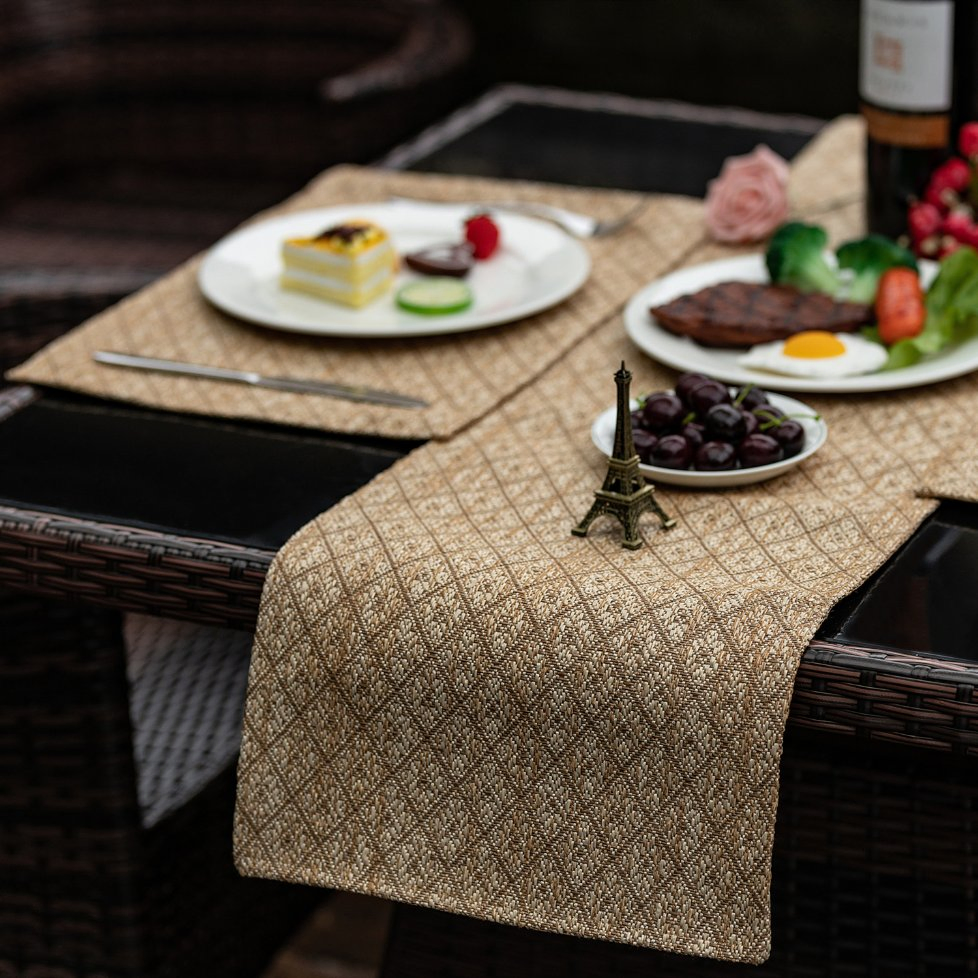 Modern Jacquard Hot Sale Decoration Linen Dining Table Runner
